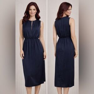 Anthropologie Natalie Deayala Midi Column Dress Small S Blue Silk $298